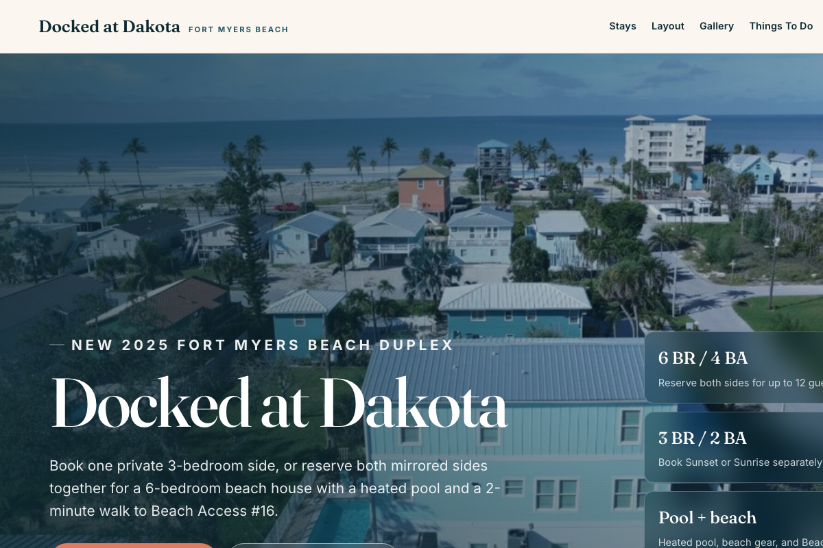Docked at Dakota website preview