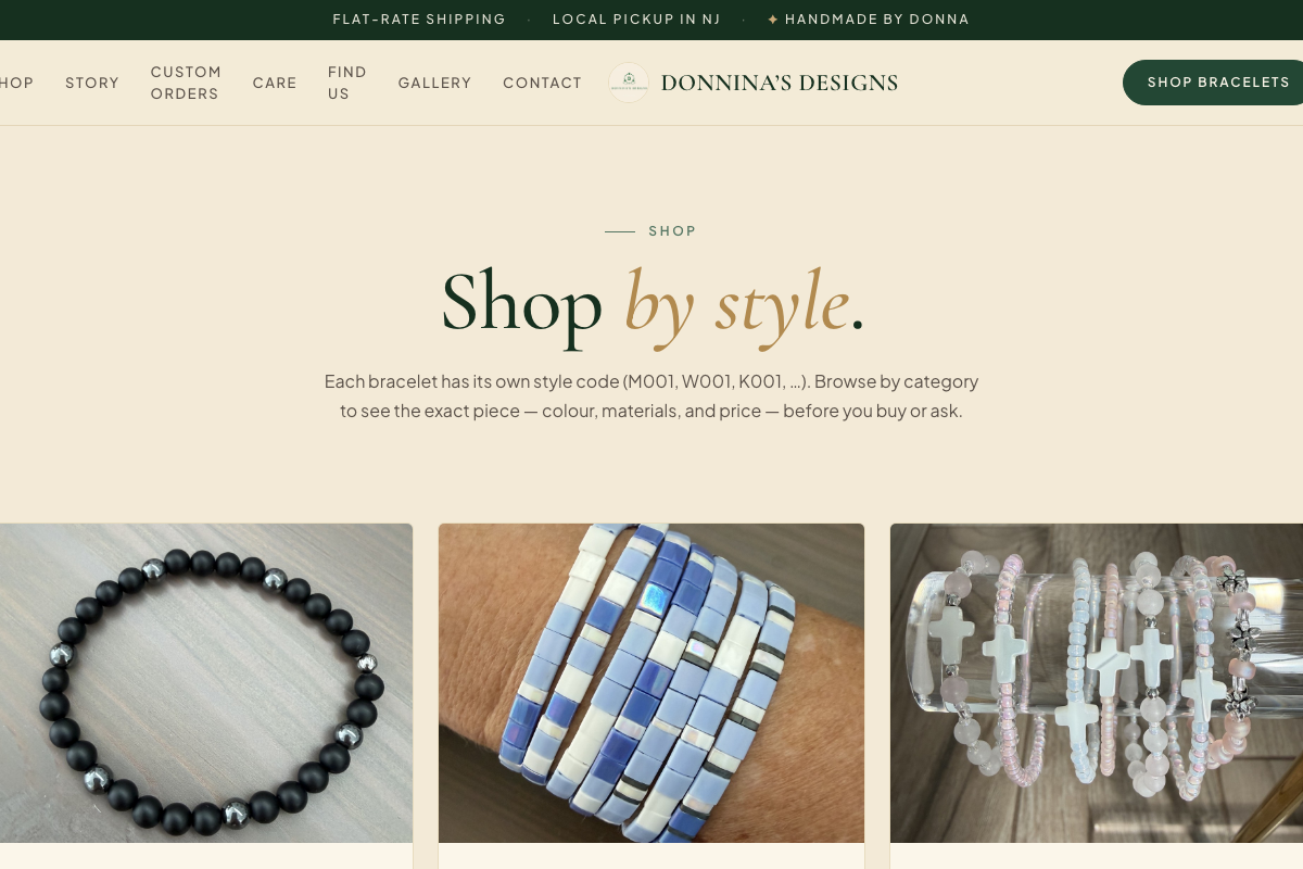 Donnina's Designs — Product & E-Commerce