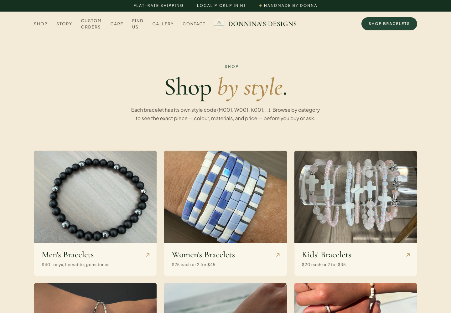 Donnina's Designs site preview